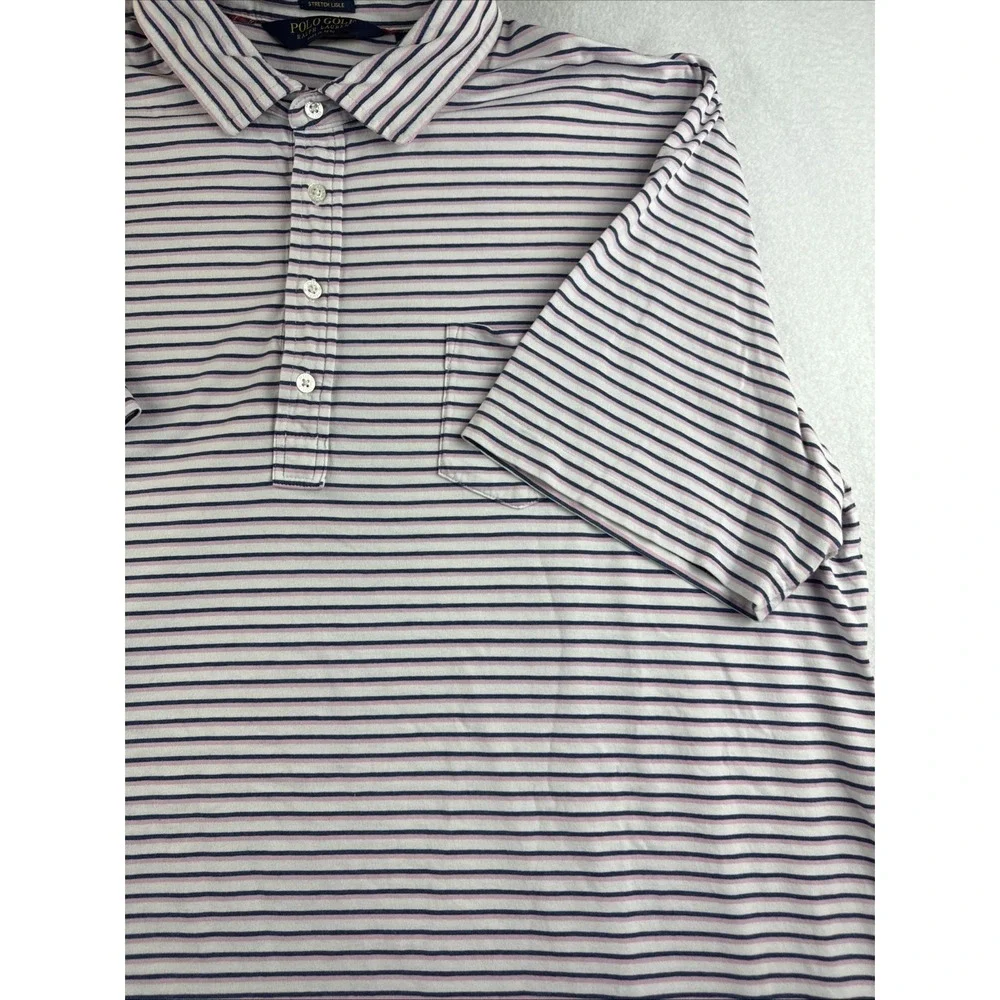 Polo Golf Ralph Lauren Stretch Lisle Short Sleeve Polo Striped Men's SIze XXL